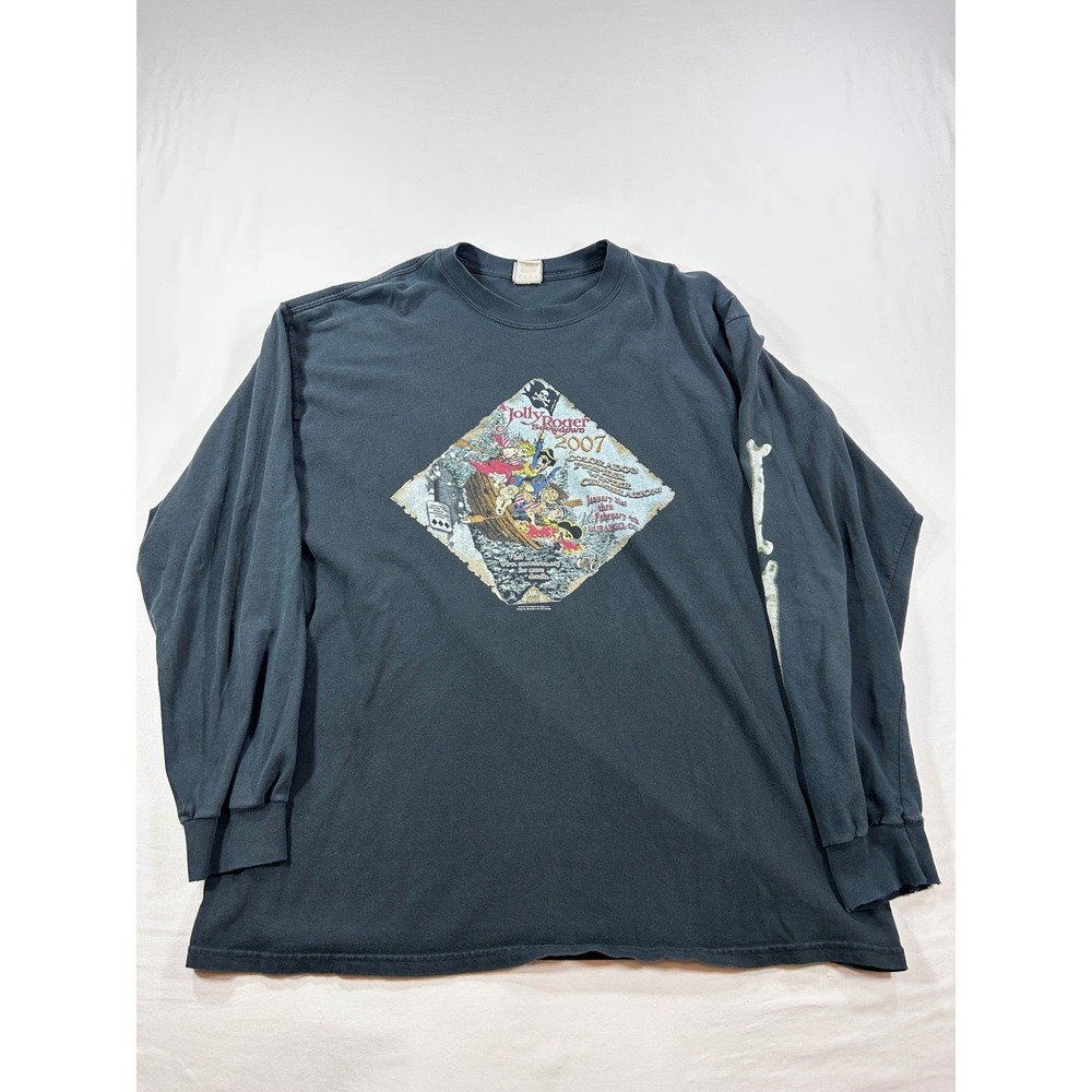 Vintage Hanes Beefy-T 2007 Jolly Roger Skydive Showdown Long Sleeve Shirt XL